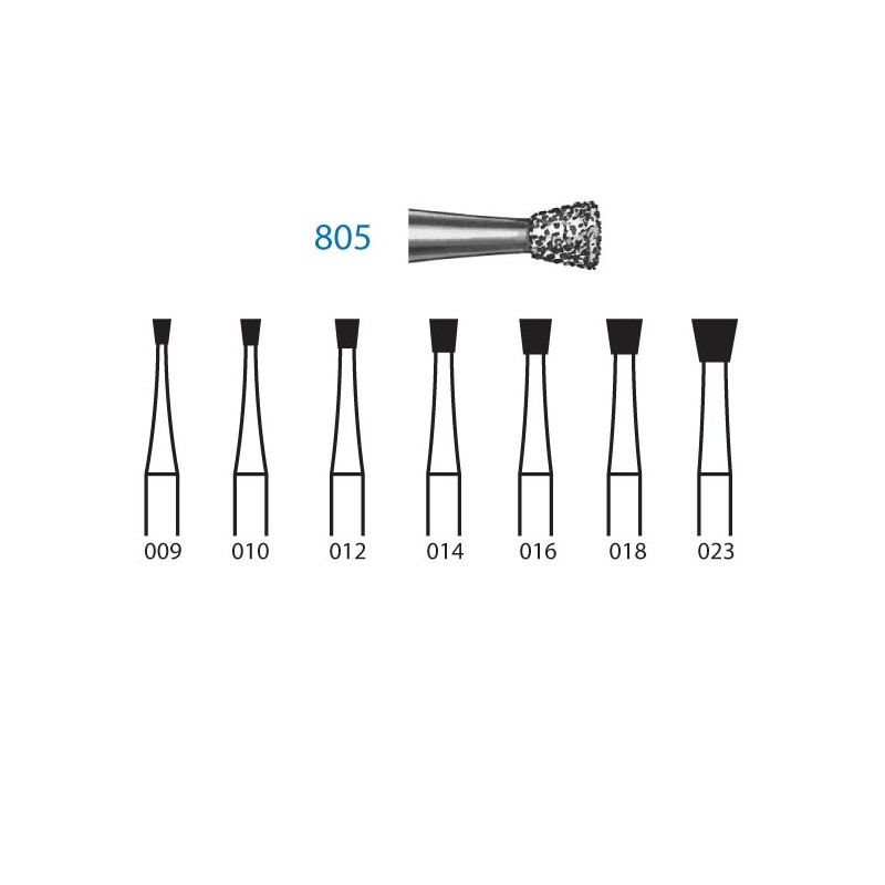 805.314.012  KOMET FRESA DIAMANTE CONO INVERTIDO TURBINA ø 012 GRANO ESTANDAR 5 ud.