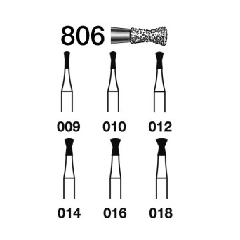 806.314.012  KOMET FRESA DIAMANTE DIÁBOLO TURBINA ø 012 GRANO ESTANDAR 5 ud.