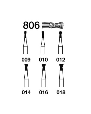 806.314.016  KOMET FRESA DIAMANTE DIÁBOLO TURBINA ø 016 GRANO ESTANDAR 5 ud.