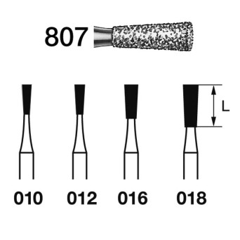 807.314.012  KOMET FRESA DIAMANTE CONO INVERTIDO TURBINA ø 012 GRANO ESTANDAR 5 ud.