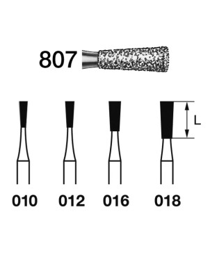 807.314.012  KOMET FRESA DIAMANTE CONO INVERTIDO TURBINA ø 012 GRANO ESTANDAR 5 ud.