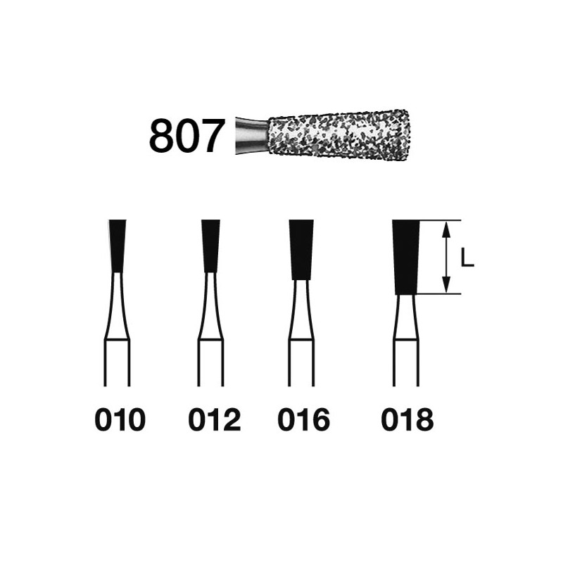 807.314.018  KOMET FRESA DIAMANTE CONO INVERTIDO TURBINA ø 018 GRANO ESTANDAR 5 ud.