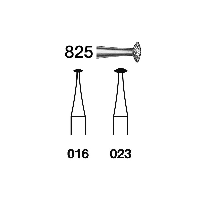 825.314.016  KOMET FRESA DIAMANTE LENTE TURBINA ø 016 GRANO ESTANDAR 5 ud.