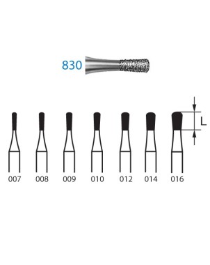 830.314.010  KOMET FRESA DIAMANTE PERA TURBINA ø 010 GRANO ESTANDAR 5 ud.
