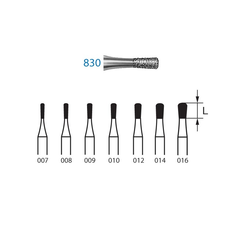 830.314.016  KOMET FRESA DIAMANTE PERA TURBINA ø 016 GRANO ESTANDAR 5 ud.