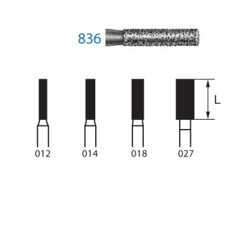 836.314.014  KOMET FRESA DIAMANTE CILINDRICA TURBINA ø 014 GRANO ESTANDAR 5 ud.