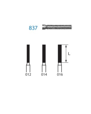 837.314.012  KOMET FRESA DIAMANTE CILINDRICA TURBINA ø 012 GRANO ESTANDAR 5 ud.