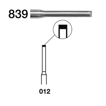839.314.012  KOMET FRESA DIAMANTE CILINDRICA TURBINA ø 012 GRANO ESTANDAR 5 ud.