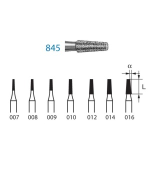 845.314.010  KOMET FRESA DIAMANTE CONICA TURBINA ø 010 GRANO ESTANDAR 5 ud.