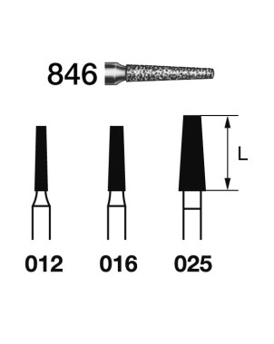 846.314.016  KOMET FRESA DIAMANTE CONICA TURBINA ø 016 GRANO ESTANDAR 5 ud.