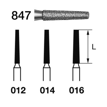 847.314.014  KOMET FRESA DIAMANTE CONICA TURBINA ø 014 GRANO ESTANDAR 5 ud.