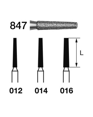 847.314.014  KOMET FRESA DIAMANTE CONICA TURBINA ø 014 GRANO ESTANDAR 5 ud.