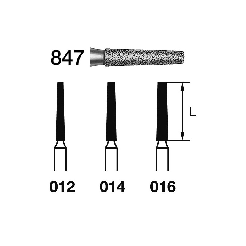 847.314.016  KOMET FRESA DIAMANTE CONICA TURBINA ø 016 GRANO ESTANDAR 5 ud.