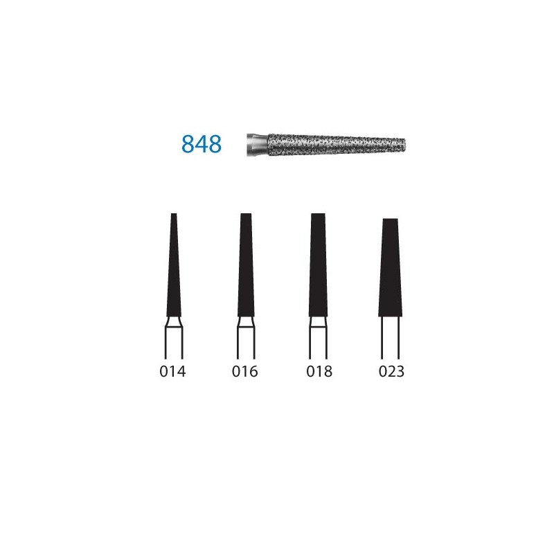 848.314.014  KOMET FRESA DIAMANTE CONICA TURBINA ø 014 GRANO ESTANDAR 5 ud.