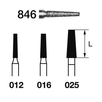 846.314.025  KOMET FRESA DIAMANTE CONICA TURBINA ø 025 GRANO ESTANDAR 5 ud.
