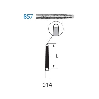 857.314.014  KOMET FRESA DIAMANTE CONICA TURBINA ø 014 GRANO ESTANDAR 5 ud.