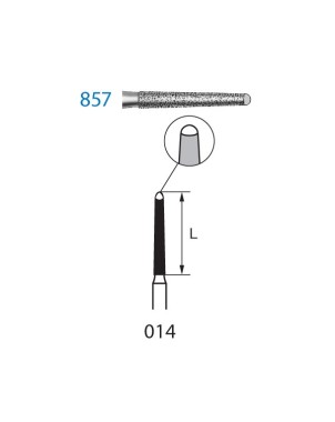857.314.014  KOMET FRESA DIAMANTE CONICA TURBINA ø 014 GRANO ESTANDAR 5 ud.