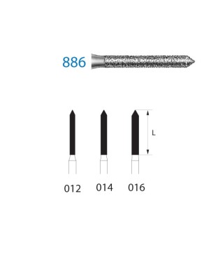 886.314.014  KOMET FRESA DIAMANTE CILINDRICA TURBINA ø 014 GRANO ESTANDAR 5 ud.