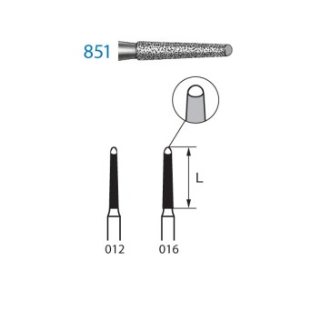 851.314.016  KOMET FRESA DIAMANTE CONICA TURBINA ø 016 GRANO ESTANDAR 5 ud.