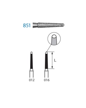 851.314.016  KOMET FRESA DIAMANTE CONICA TURBINA ø 016 GRANO ESTANDAR 5 ud.