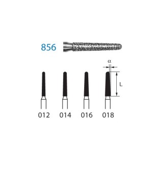 856.314.014  KOMET FRESA DIAMANTE CONICA REDONDEADA TURBINA ø 014 GRANO ESTANDAR 5 ud.