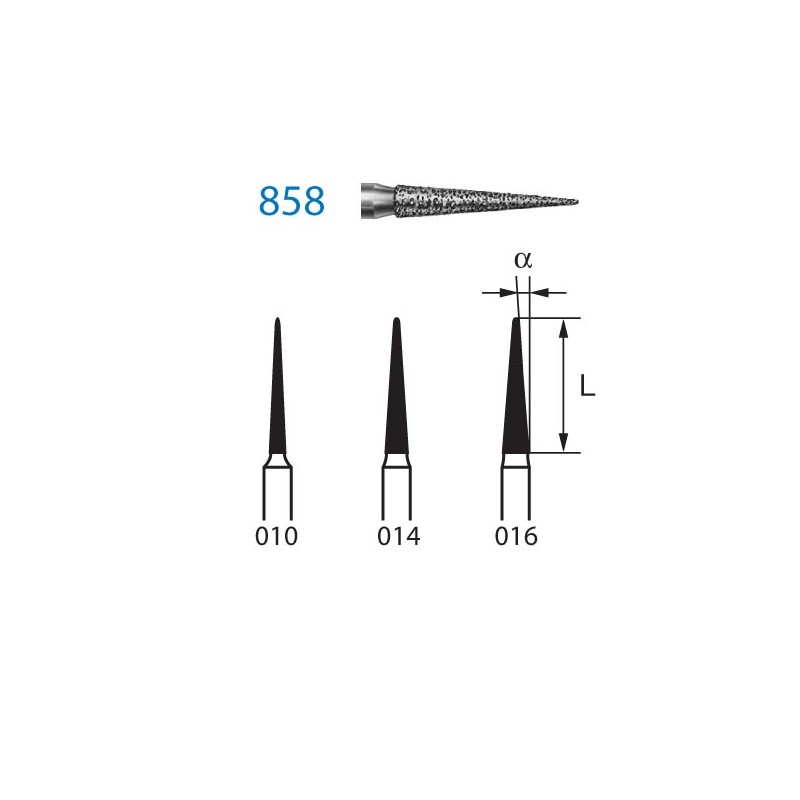 858.314.014  KOMET FRESA DIAMANTE LANZA TURBINA ø 014 GRANO ESTANDAR 5 ud.