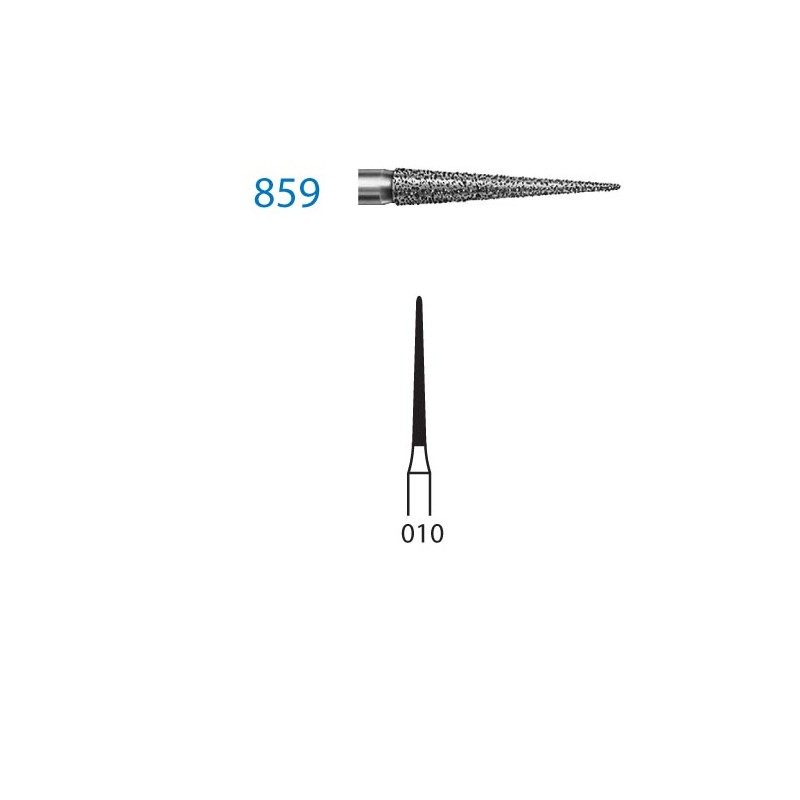 859.314.010  KOMET FRESA DIAMANTE LANZA TURBINA ø 010 GRANO ESTANDAR 5 ud.