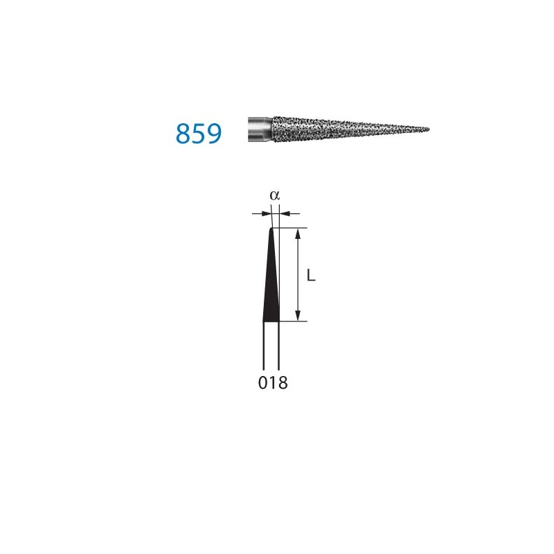859.314.018  KOMET FRESA DIAMANTE LANZA TURBINA ø 018 GRANO ESTANDAR 5 ud.