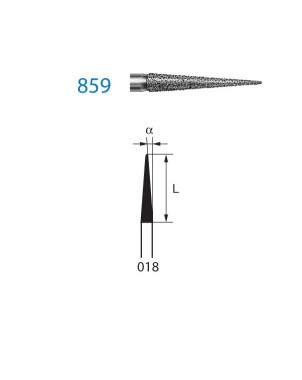 859.314.018  KOMET FRESA DIAMANTE LANZA TURBINA ø 018 GRANO ESTANDAR 5 ud.