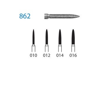 862.314.012  KOMET FRESA DIAMANTE LLAMA TURBINA ø 012 GRANO ESTANDAR 5 ud.