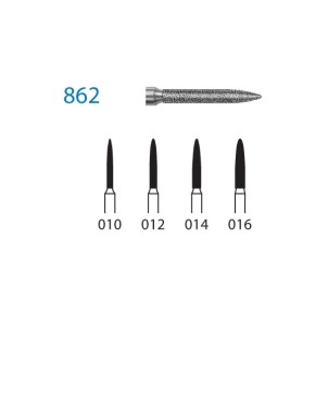 862.314.012  KOMET FRESA DIAMANTE LLAMA TURBINA ø 012 GRANO ESTANDAR 5 ud.