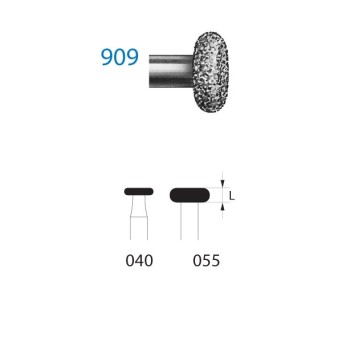 909.314.040  KOMET FRESA DIAMANTE RUEDA TURBINA ø 040 GRANO ESTANDAR 5 ud.