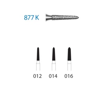877K.314.014  KOMET FRESA DIAMANTE TORPEDO CONICA TURBINA ø 014 GRANO ESTANDAR 5 ud.