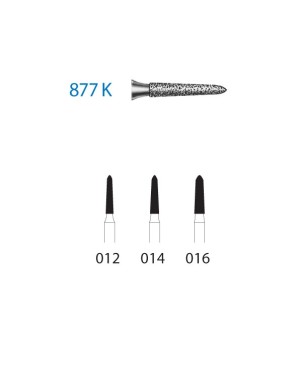 877K.314.016  KOMET FRESA DIAMANTE TORPEDO CONICA TURBINA ø 016 GRANO ESTANDAR 5 ud.