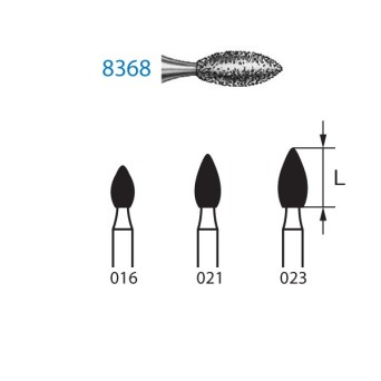 8368.314.023  KOMET FRESA DIAMANTE BALON RUGBY TURBINA ø 023 GRANO FINO 5 ud.