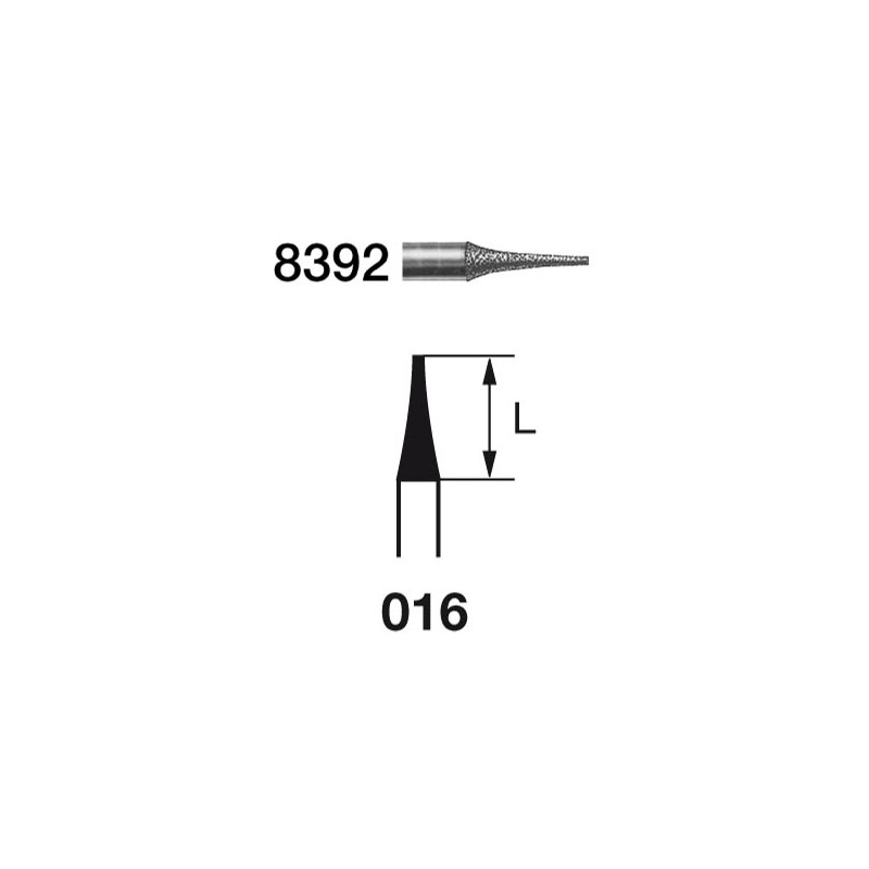 8392.314.016  KOMET FRESA DIAMANTE FORMAS ESPECIALES TURBINA ø 016 GRANO FINO 5 ud.