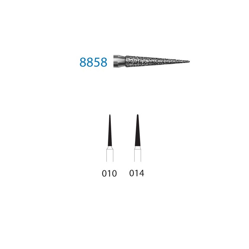 8858.314.014  KOMET FRESA DIAMANTE LANZA TURBINA ø 014 GRANO FINO 5 ud.