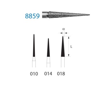 8859.314.010  KOMET FRESA DIAMANTE LANZA TURBINA ø 010 GRANO FINO 5 ud.