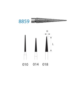 8859.314.018  KOMET FRESA DIAMANTE LANZA TURBINA ø 018 GRANO FINO 5 ud.