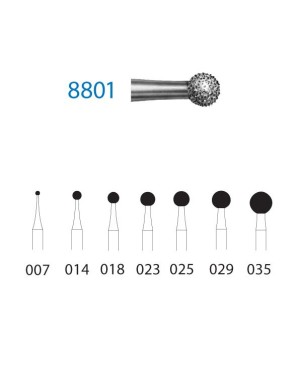 8801.314.023  KOMET FRESA DIAMANTE BOLA TURBINA ø 023 GRANO FINO 5 ud.