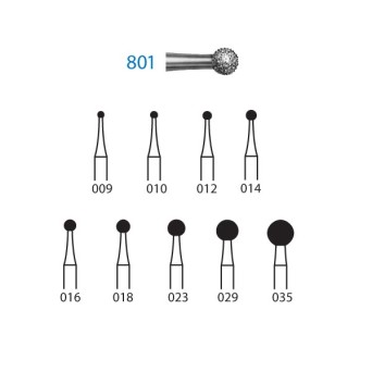 801.204.014  KOMET FRESA DIAMANTE BOLA CONTRAANGULO ø 014 GRANO ESTANDAR 5 ud.
