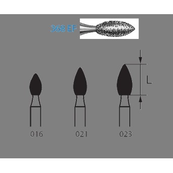 368EF.314.023  KOMET FRESA DIAMANTE BALON RUGBY TURBINA ø 023 GRANO EXTRA FINO 5 ud.
