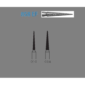 858EF.314.014  KOMET FRESA DIAMANTE LANZA TURBINA ø 014 GRANO EXTRA FINO 5 ud.