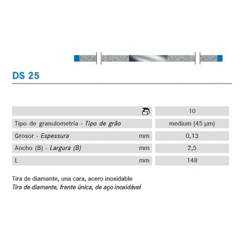 TIRAS PULIR KOMET DS25.0. KOMET diamante 10 ud