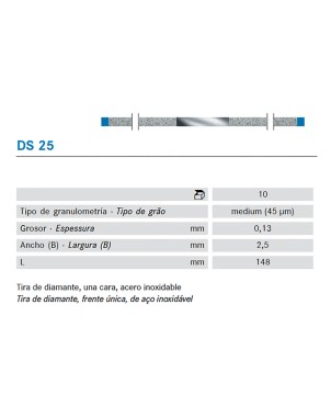 TIRAS PULIR KOMET DS25.0. KOMET diamante 10 ud