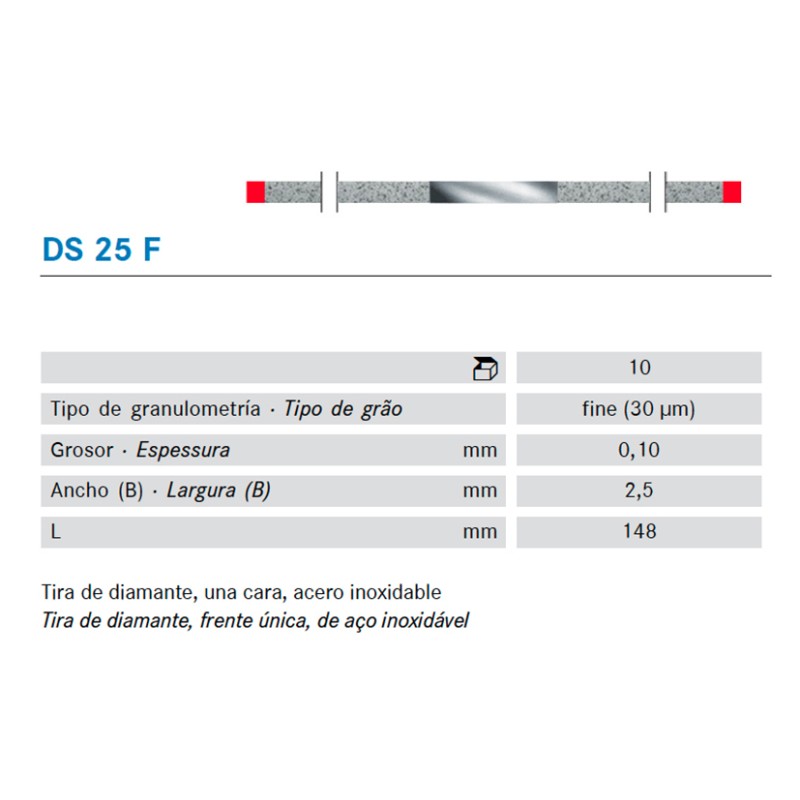 TIRAS PULIR KOMET DS25F.0. KOMET diamante 10 ud