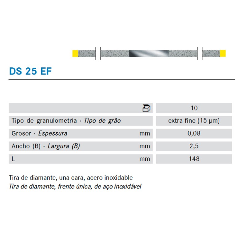 TIRAS PULIR KOMET DS25EF.0. KOMET diamante 10 ud