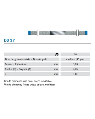 TIRAS PULIR KOMET DS37.0. KOMET diamante 10 ud