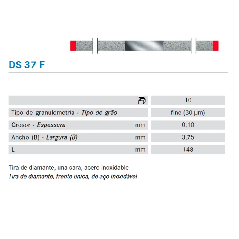 TIRAS PULIR KOMET DS37F.0. KOMET diamante 10 ud