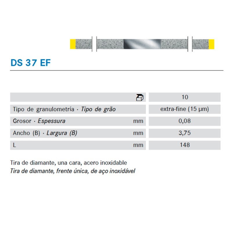 TIRAS PULIR KOMET DS37EF.0. KOMET diamante 10 ud
